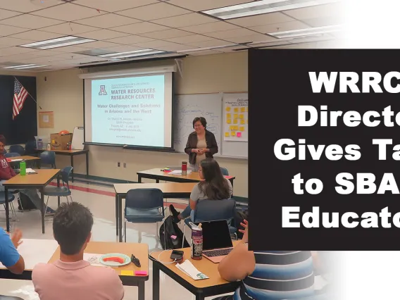 Sharon Megdal giving a presentation to SBAR educators and Fellows